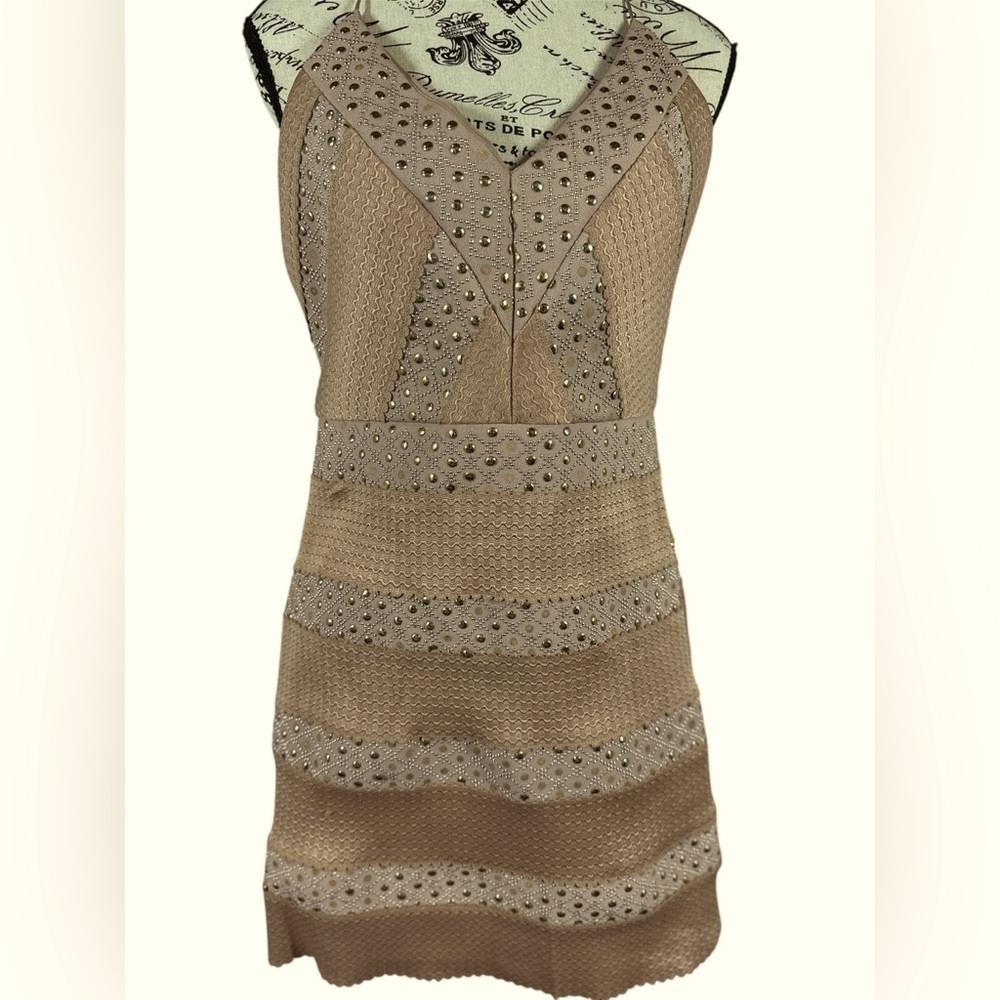 TOP SHOP PLUNGE STUDDED DETAIL MINI DRESS sz 6